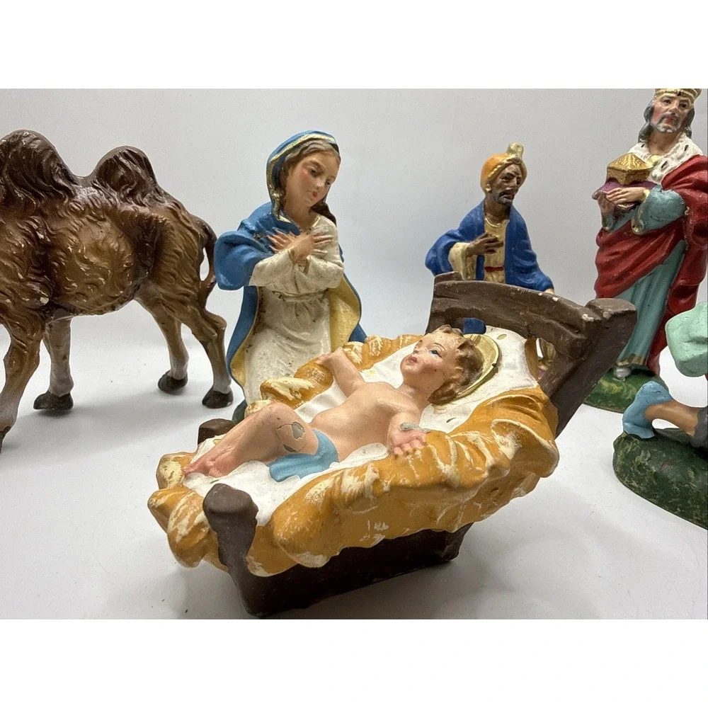 Nativity Christmas SET Of 1O Figures ITALY 2.5